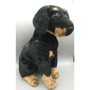 Six Flags Rottweiler Dog Puppy Stuffed Animal Prize Plush Theme Park Toy 18"